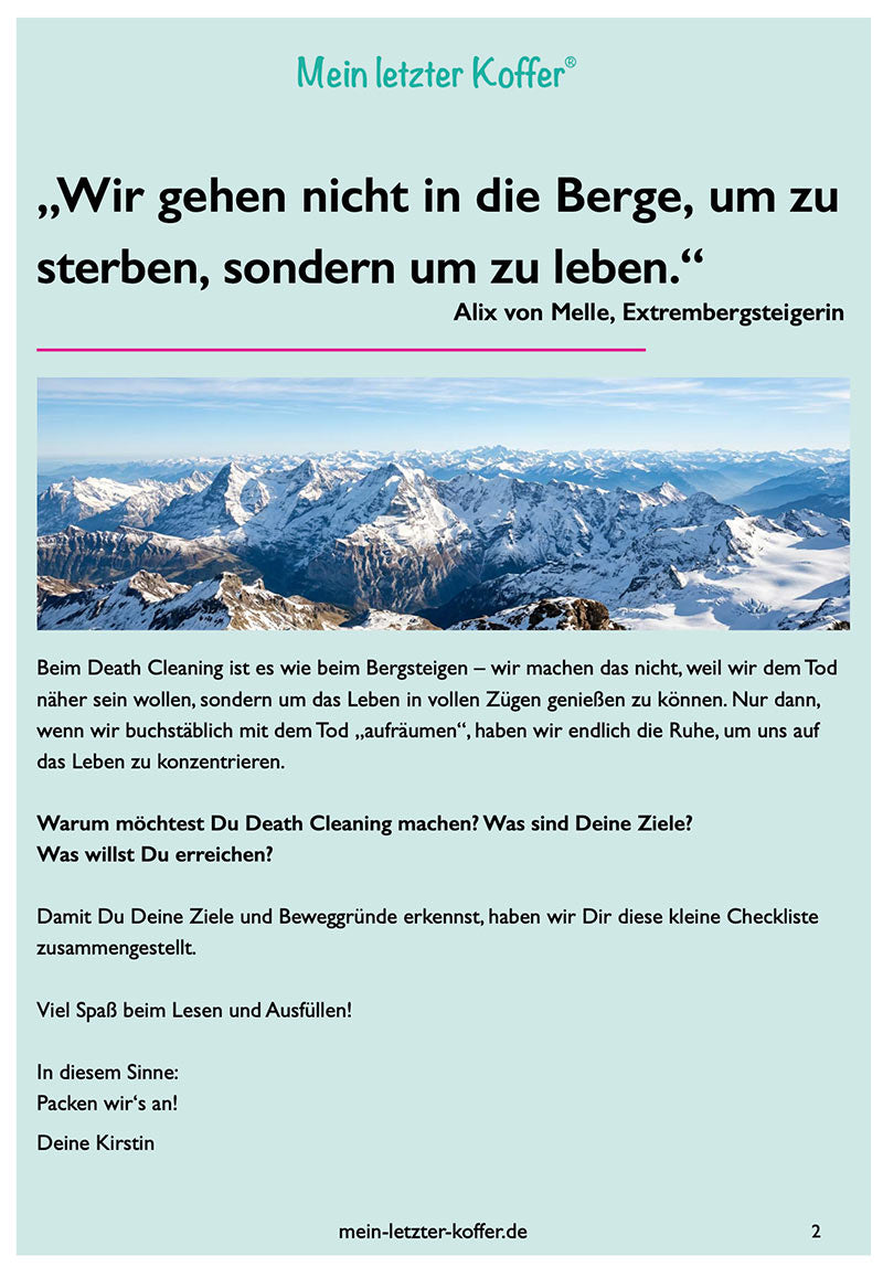 Checkliste: Vorsorge – das Warum und Deine Ziele (kostenlos)
